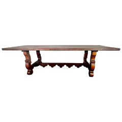 19th C Spanish Pine Refractory Style Dining Table