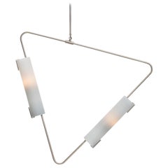 Muse Pendant in Satin Nickel/Light Grey Glass Shades by Avram Rusu Studio