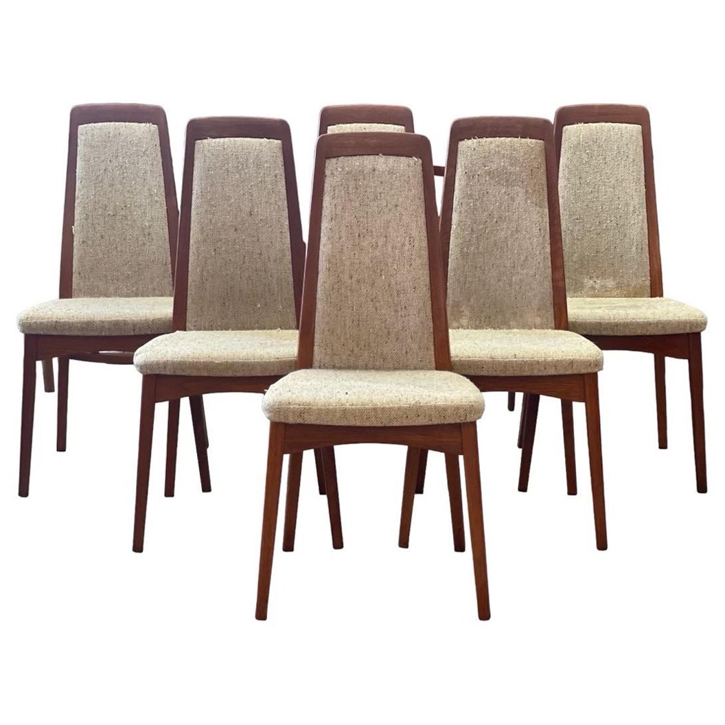 Danish Modern Dining Chairs with Designers Stamp For Sale