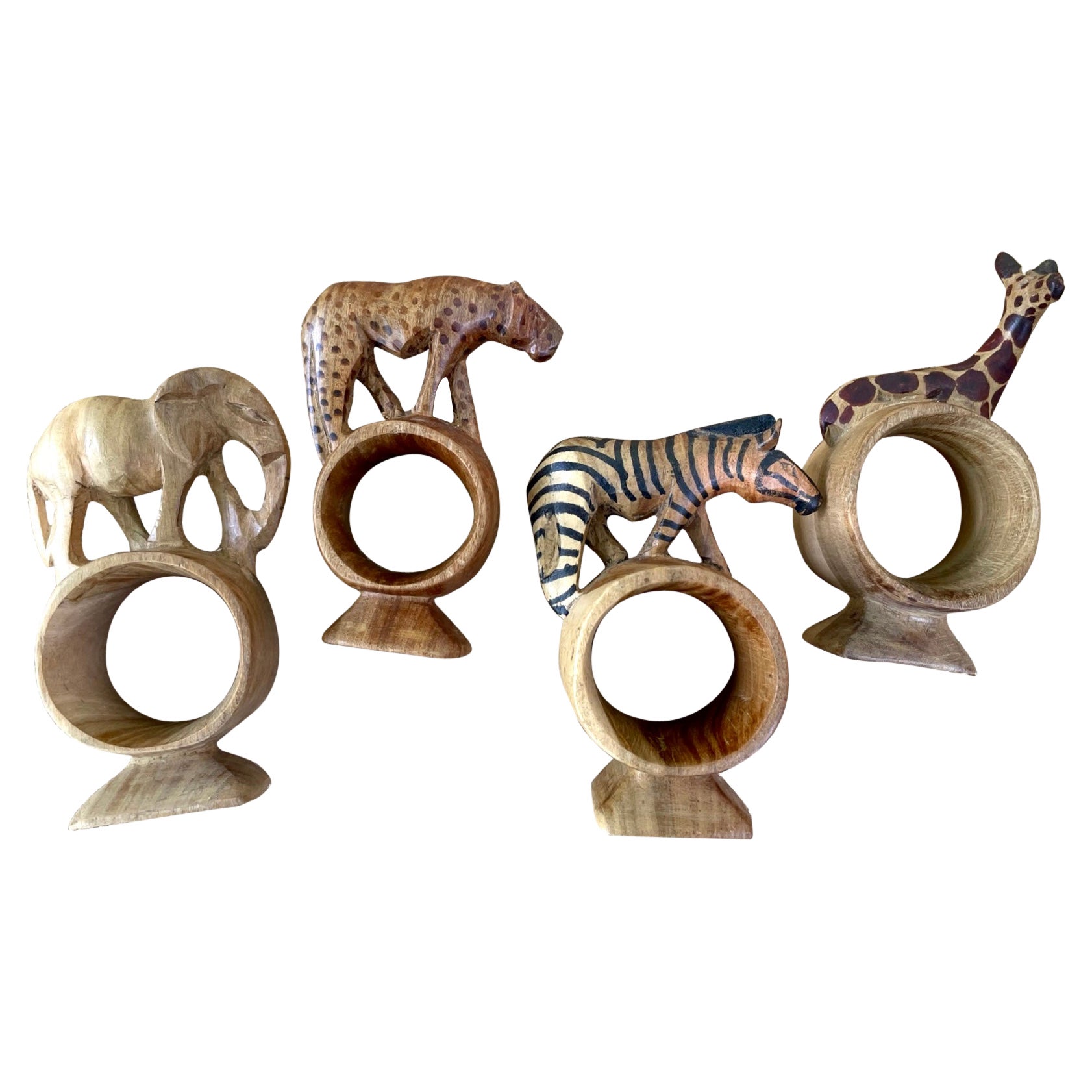 Set of Four African Safari Napkin Rings For Sale