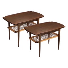 Vintage Danish Modern Mid-Century Modern Rosewood Accent End Table Set