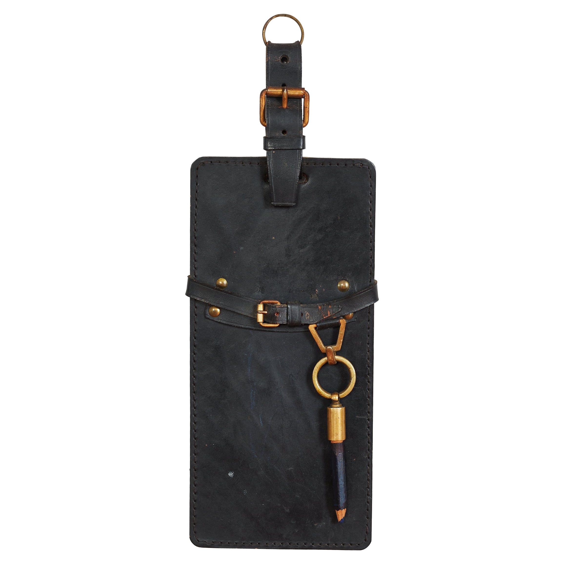 Jacques Adnet Leather Notepad/ Pencil Holder For Sale
