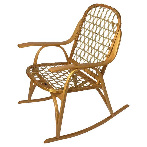 Vintage Snowshoe Rocking Chair by SnoCraft, Norway Maine For Sale at ...
