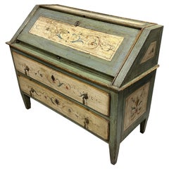 Antique Italian Neoclassical 18th Century Slant Front Desk