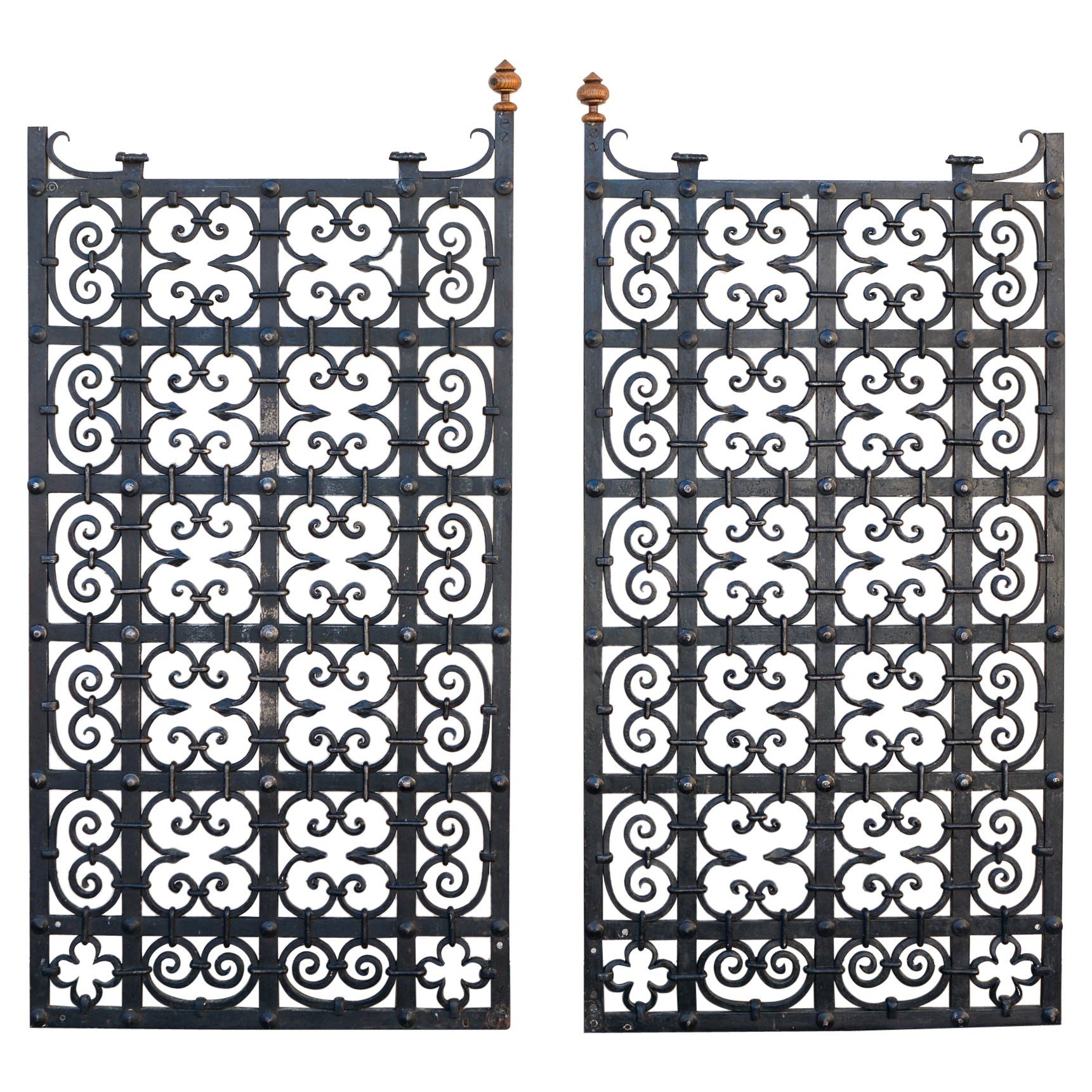 Pair of Antique Forged Iron Gates