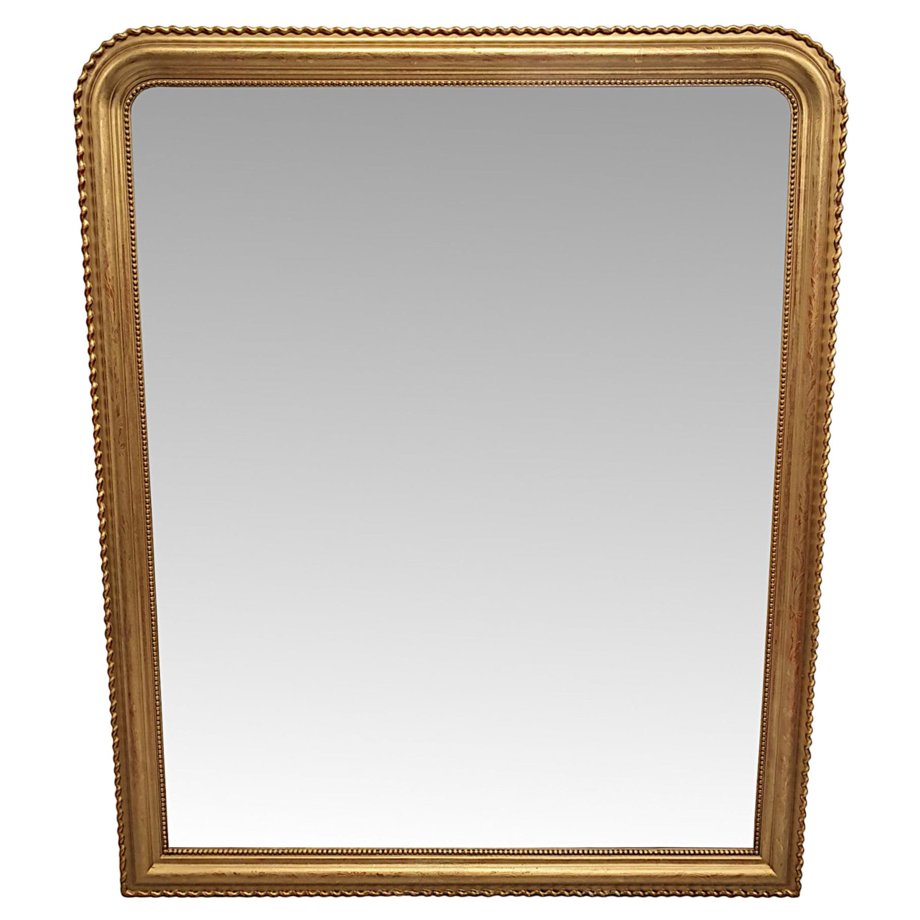 Impressive 19th Century Giltwood Overmantle Mirror For Sale