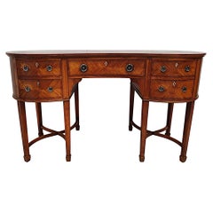 Antique Stunning Edwardian Satinwood Kidney Shaped Desk