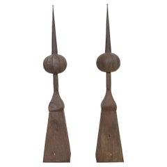 Pair French 19th Century  Iron Roof Finials
