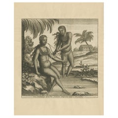 Antique Print Illustrating How the Indians Cure Their Sick People