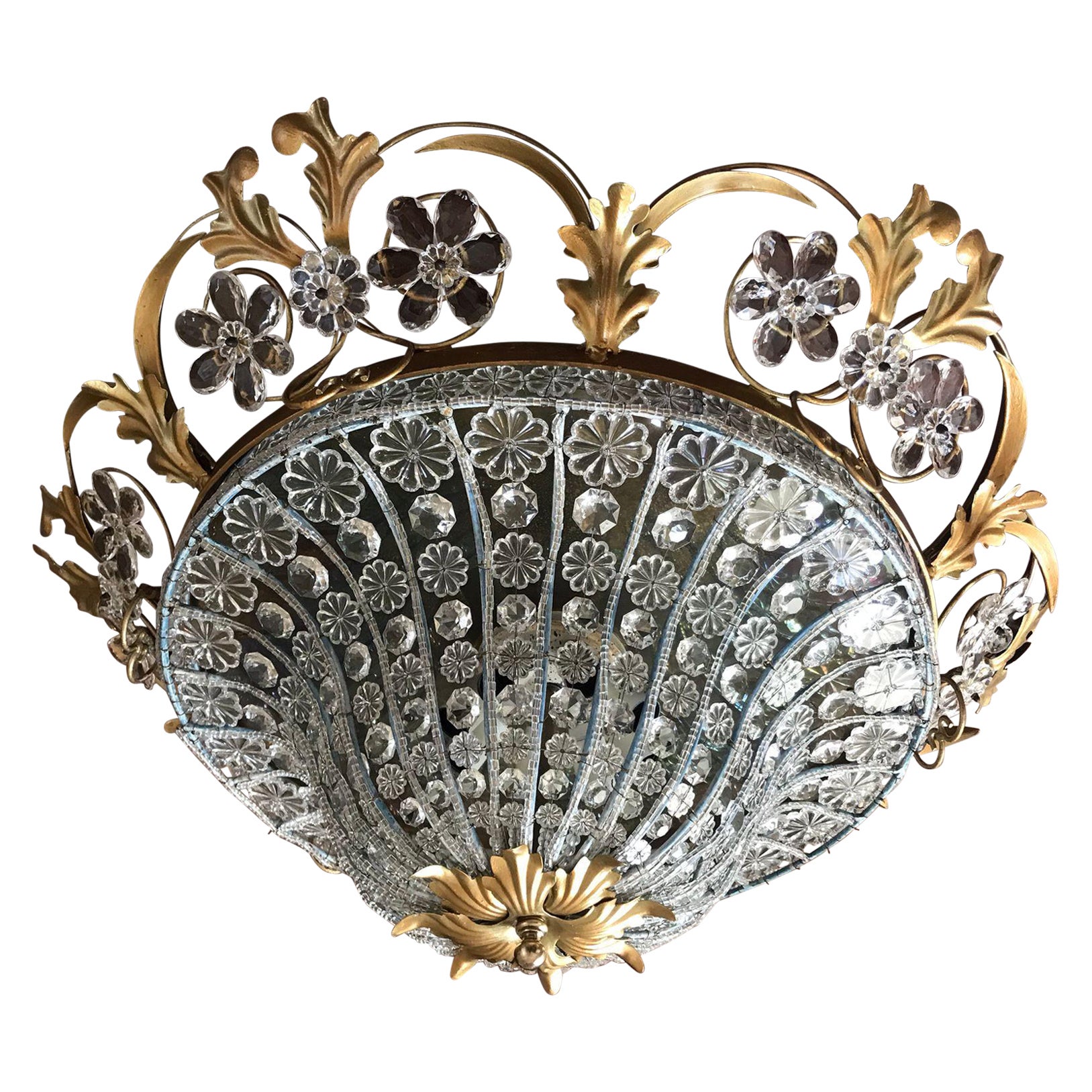 Lustre en cristal français des années 1940