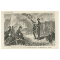 Antique Print of the Chief of One of the King George Islands
