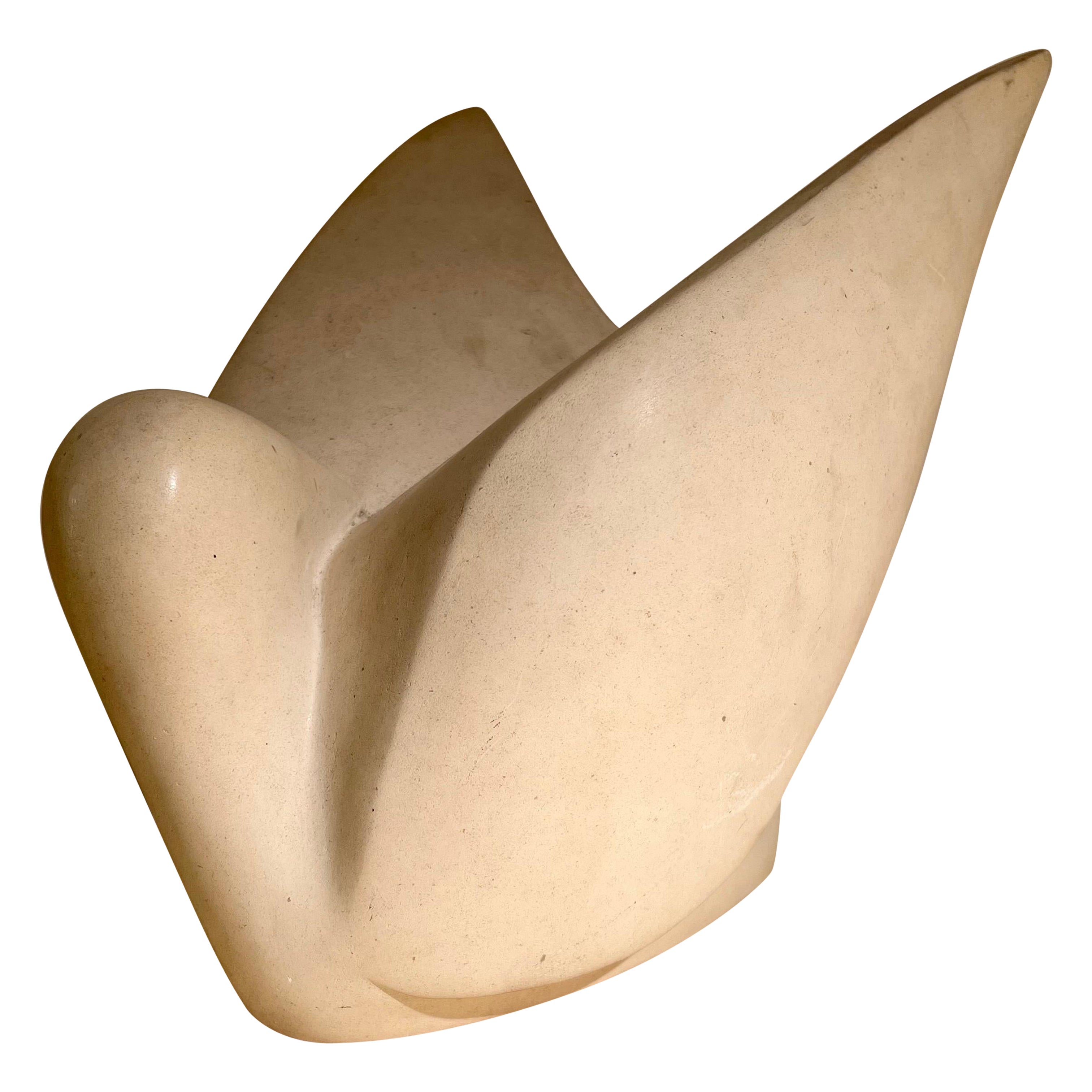 Vogel-Skulptur aus Travertin, Frankreich 1950er Jahre im Angebot