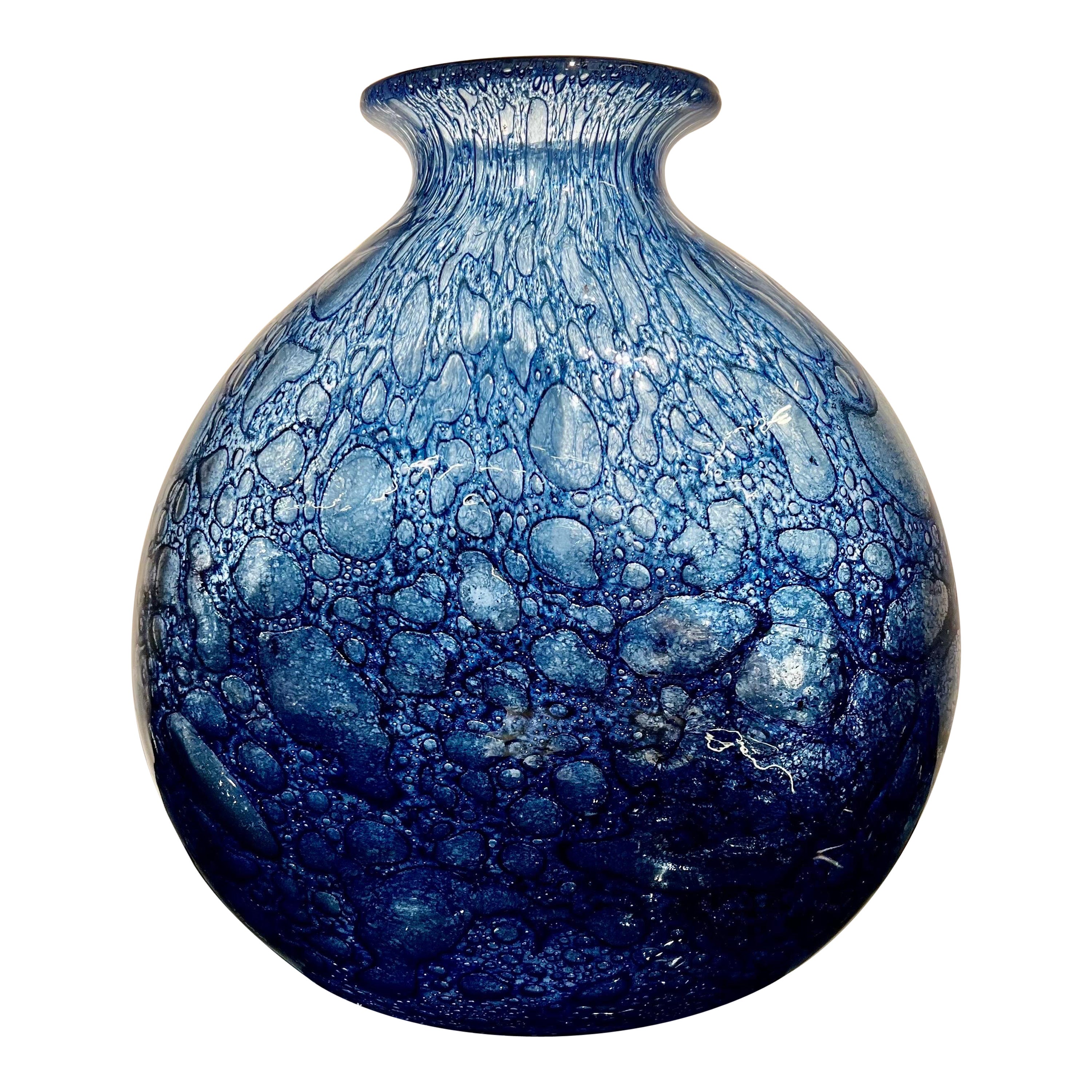 Magnífico jarrón de vidrio soplado de Ercole Barovier, Italia 1965