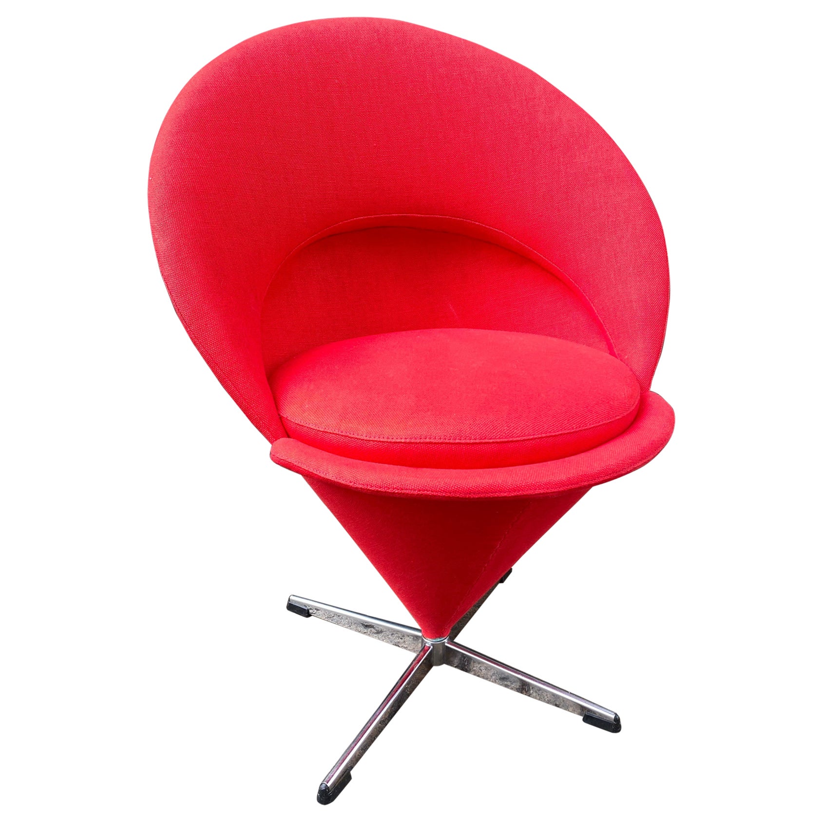 Verner Panton Newly Reupholstered Cone Chair For Sale