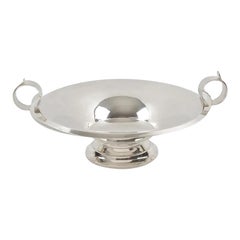 Art Deco Silver Plate Decorative Bowl Centerpiece, France 1930s