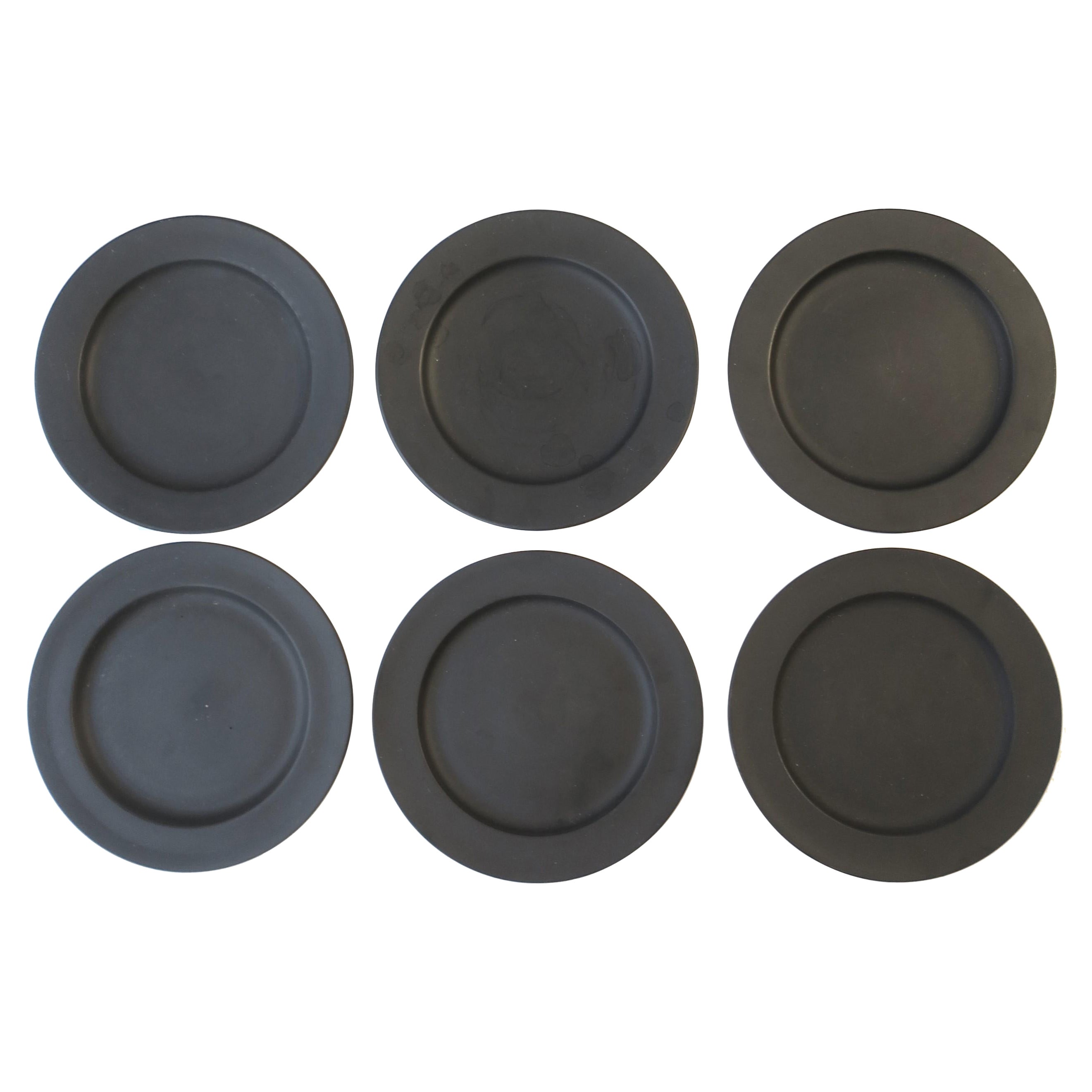 Wedgwood Black Basalt Plates, Set of 6