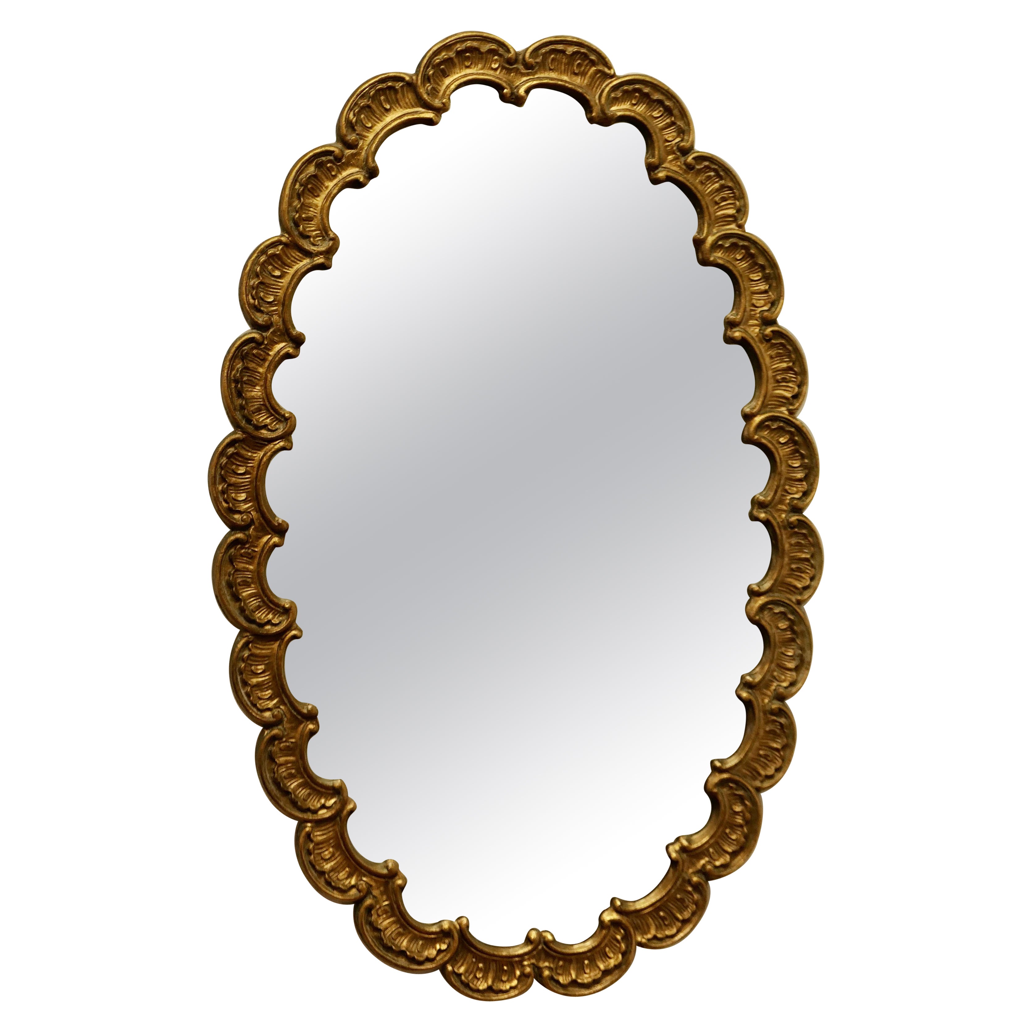 Art Deco Scalloped  Oval Mirror