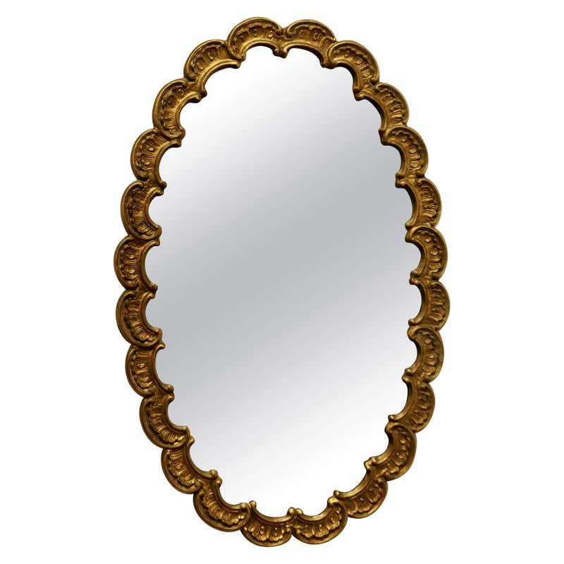 Large Scalloped Mirror at 1stDibs