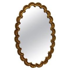 Art Deco Scalloped  Oval Mirror