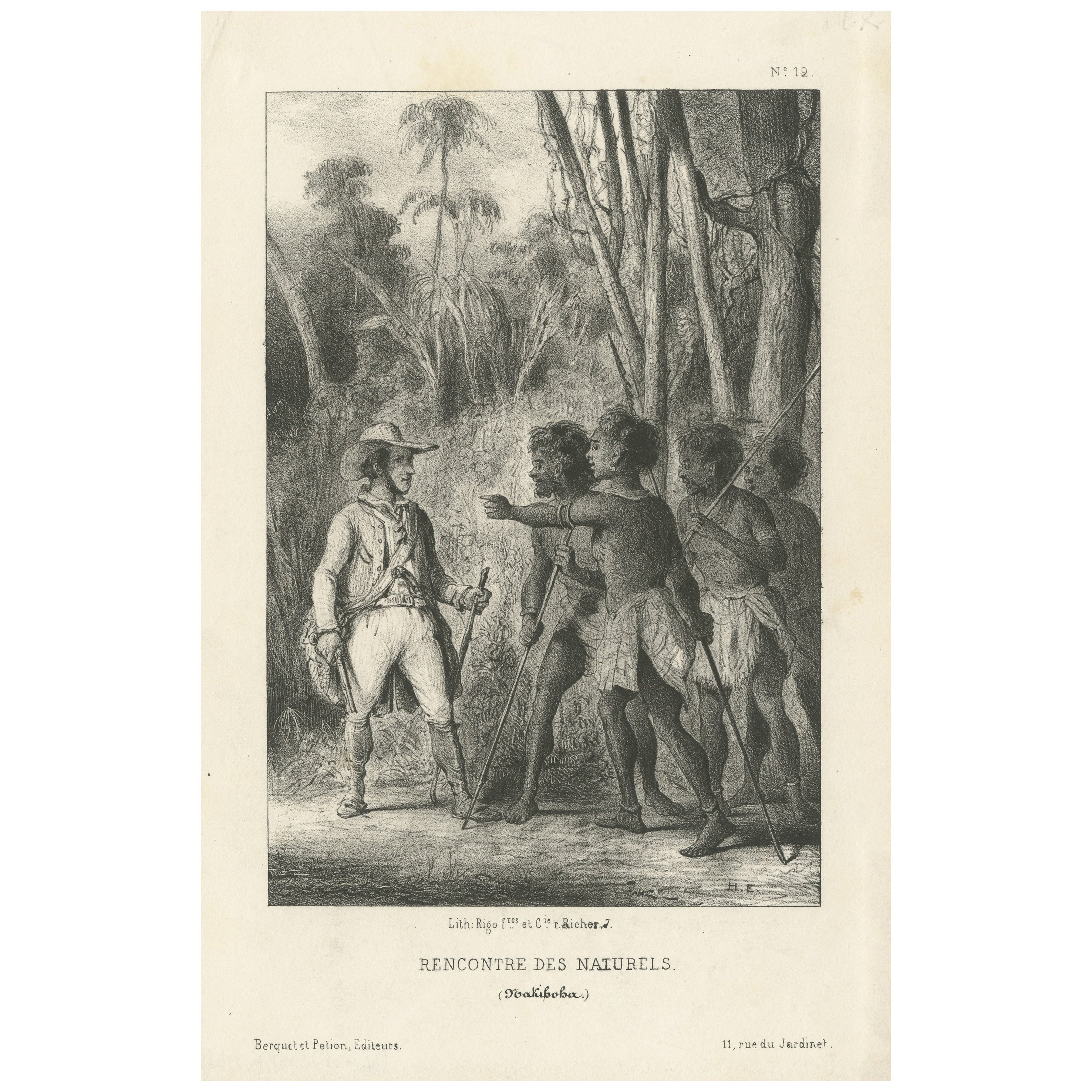 Antique Print of the Meeting of the Inhabitants of Nakihoha For Sale