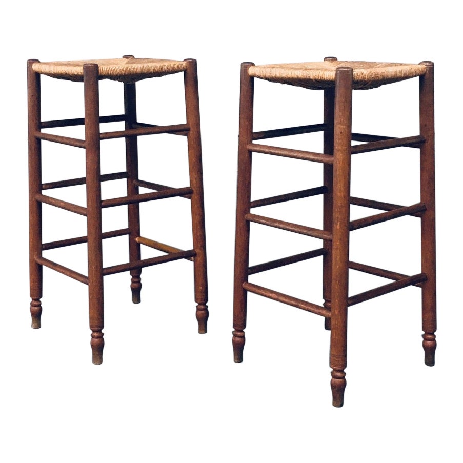 Bar Stool Set in the Style of Charlotte Perriand, France, 1950s