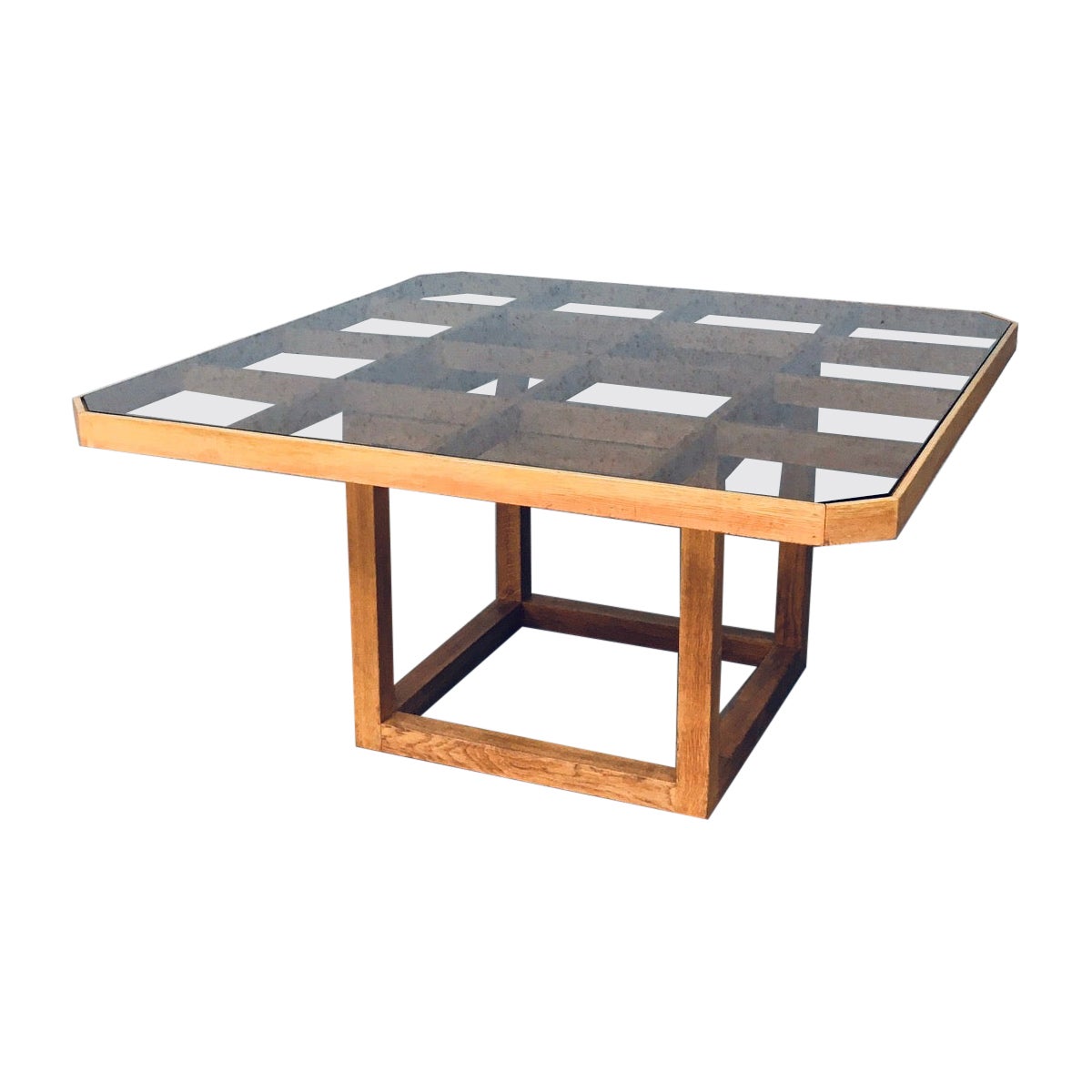 1980s Postmodern Design Octagonal Square Dining Table For Sale