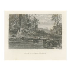 Antique Print of River Derwent, Tasmania, Australia