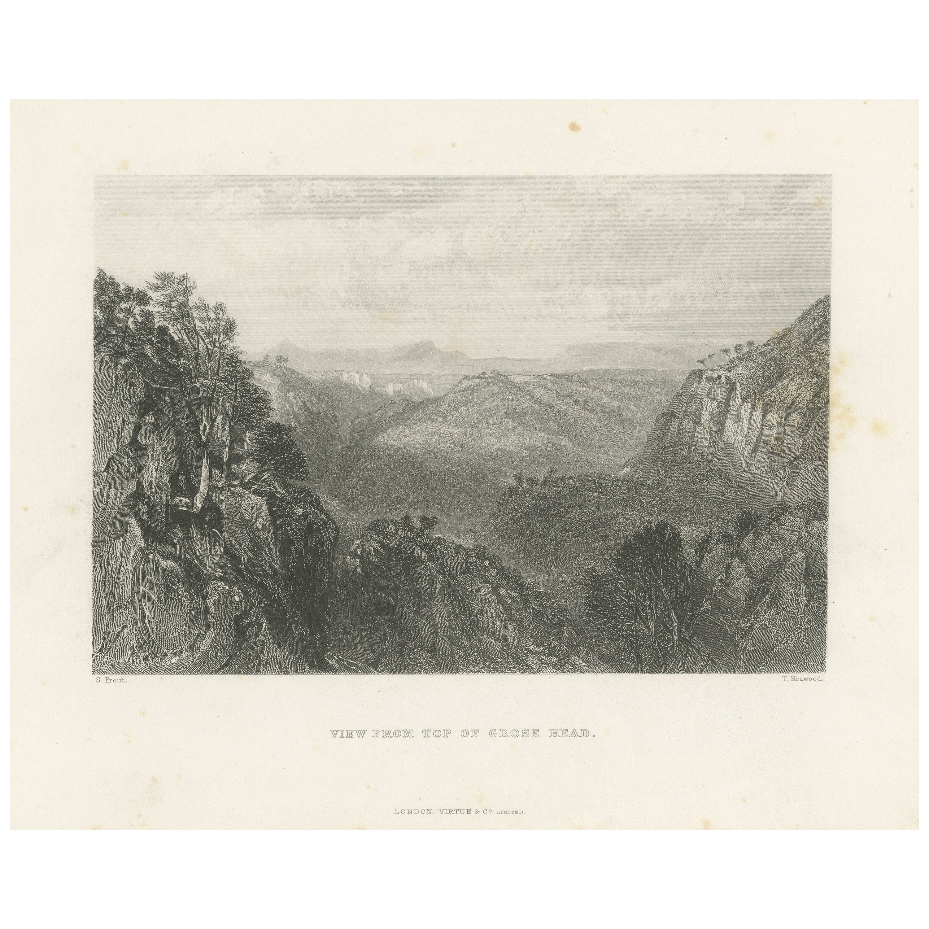 Antique Print of Grose Head, Blue Mountains National Park, Australia For Sale