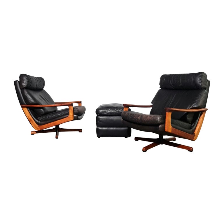 Pair of Tessa Midcentury Swivel Chairs W Footstool For Sale at 1stDibs |  tessa swivel armchair, tessa t21