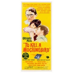 'To Kill a Mockingbird' Original Vintage Australian Daybill Movie Poster, 1964