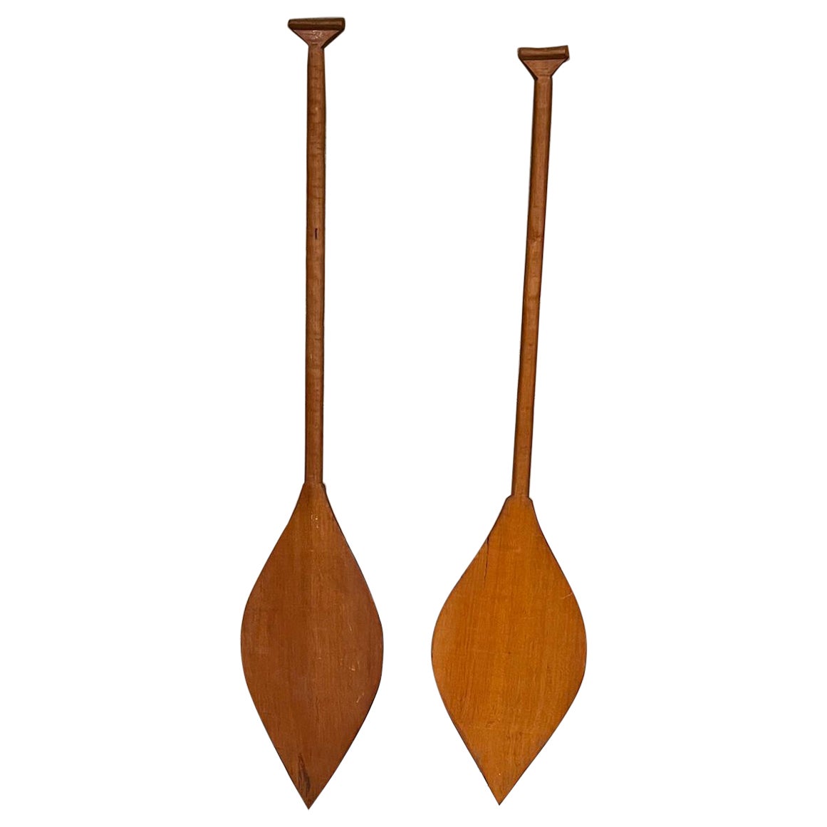 1970s Handmade Decorative Wood Paddles South American Amazon For Sale