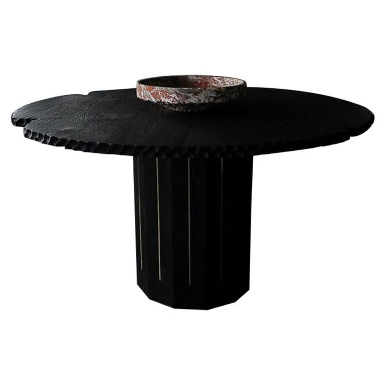 Set of Unique Root Table and Belgian Royal Red Marble Dish by Jeremy  Descamps For Sale at 1stDibs