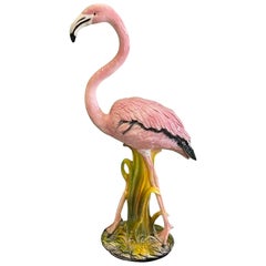 Life-size Ceramic Flamingo Sculpture Made in Italy