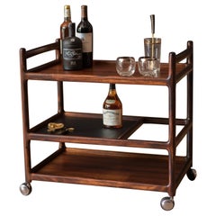 Danish Modern Rosewood Bar Cart Trolley by Johannes Andersen for CFC Silkeborg