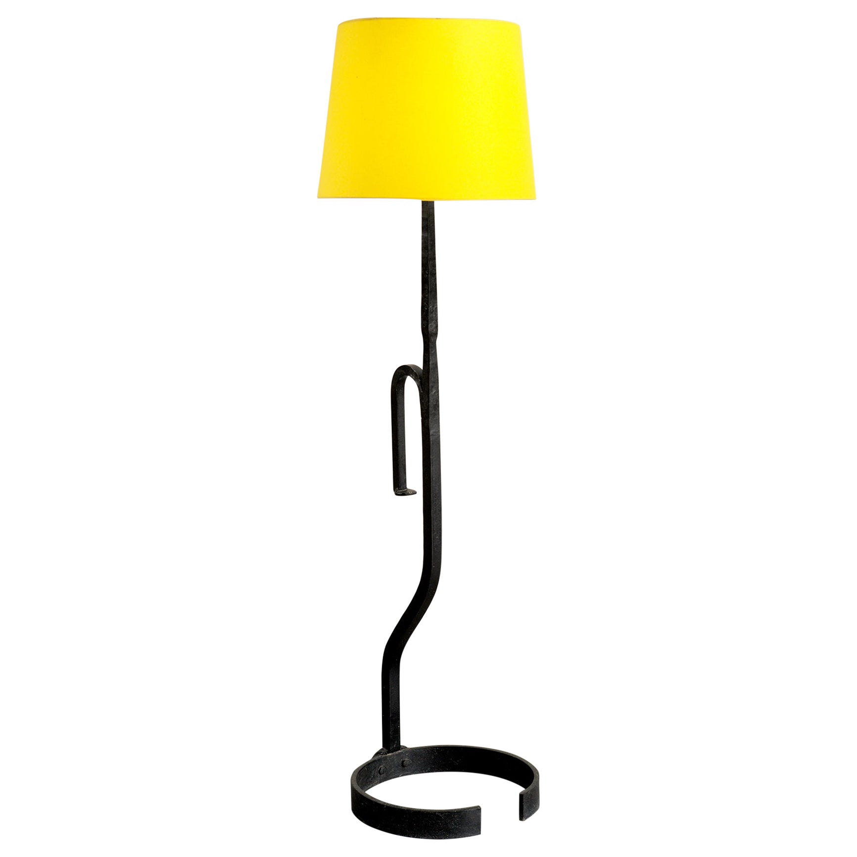 Modernist Floor Lamp in Wrought Iron, France, 1960 For Sale