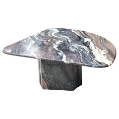 Mesa de centro de mármol macizo postmoderna de los años 80
