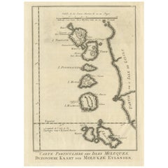 Carte ancienne d'origine des îles ou moluccas de Maluku