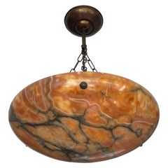 Used Timeless Design and Great Colors Alabaster Chandelier / Pendant, Mint Condition