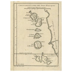 Used Map of the Maluku Islands or Moluccas, Indonesia