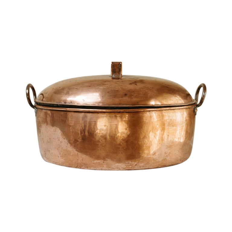 18th Century French Xl Brass Cooking Pot