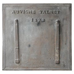 Ancienne plaque de cheminée / dosseret Napoléon III 'Piliers de la Liberté', 19ème C.