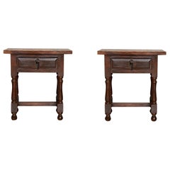 20th Pair of Spanish Nightstands with Drawer