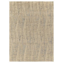 Rug & Kilim’s Abstract Rug in Beige, Gray and Blue Geometric Pattern