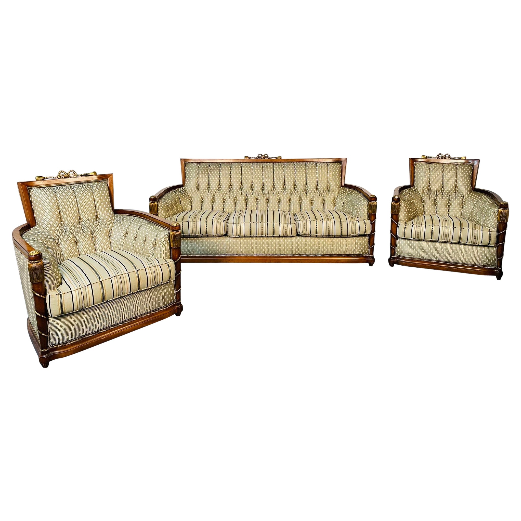 Grosfeld House Living Room Set, Sofa and Pair Chairs, Mid-Century Modern