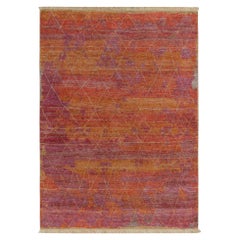 Rug & Kilim’s Hand-Knotted Rug in Gold, Red, Geometric Patterns