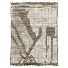 Nazmiyal Collection Brown Tones Modern Distressed Rug. 10 ft x 13 ft 7 in