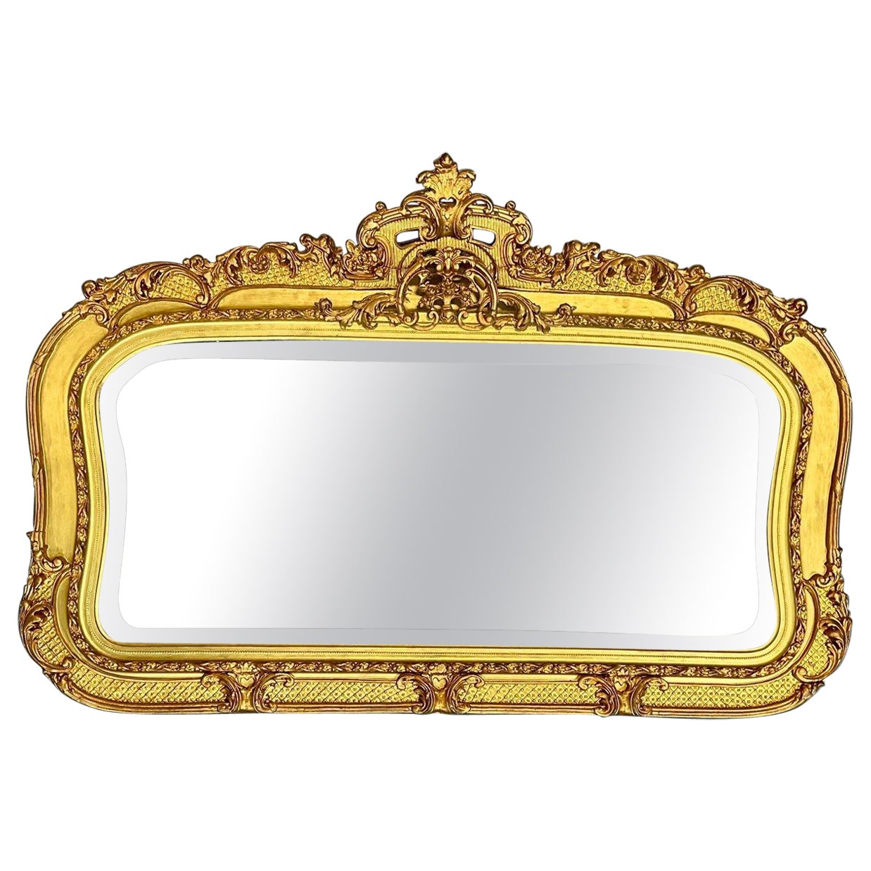 19th/ 20th Century Giltwood Wall / Console / Pier Mirror, Rectangular For Sale