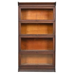 Antique Arts & Crafts Oak Four-Stack Barrister Bookcase by Gunn, circa 1920s