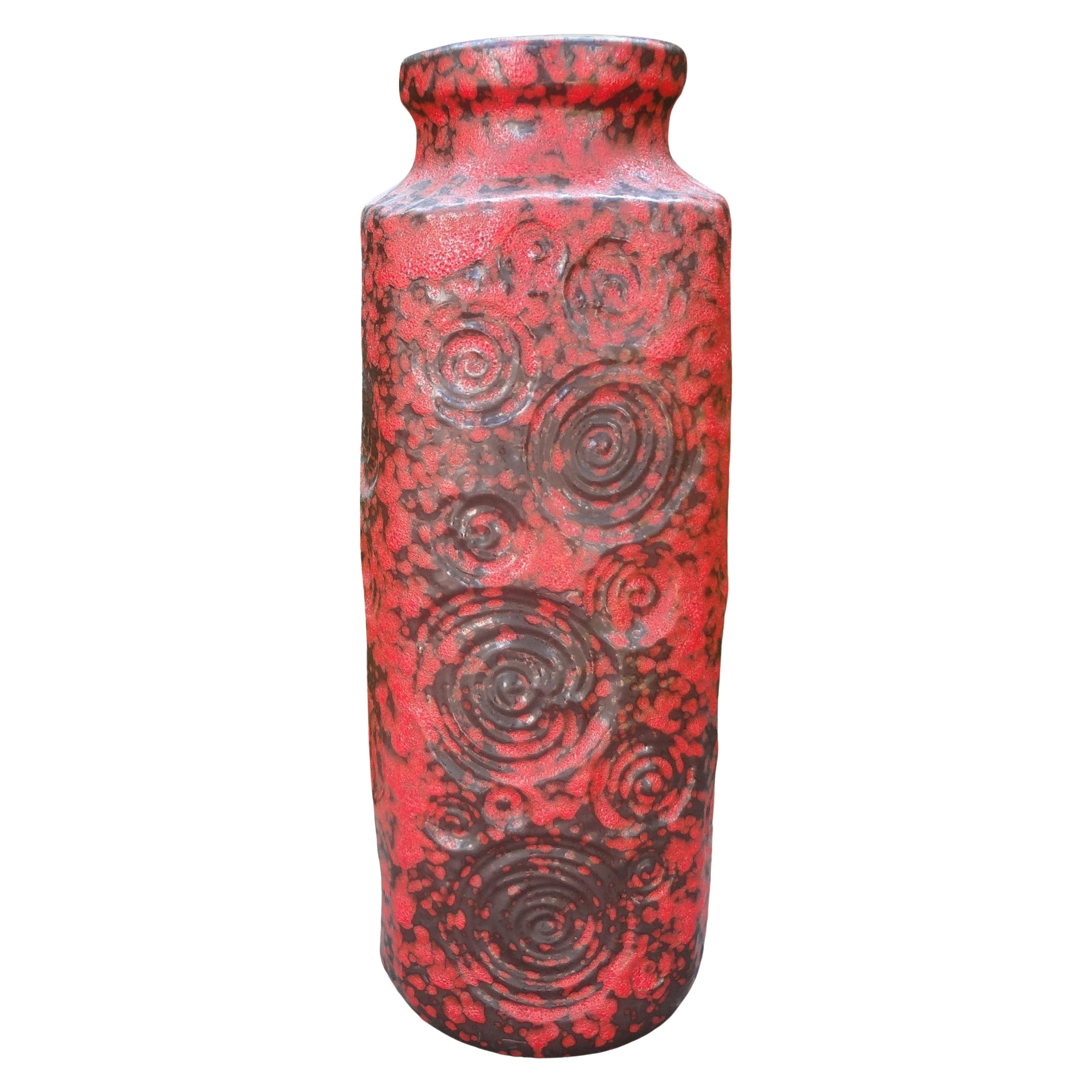 Große Westdeutsche glasierte Keramikvase, Mid-Century Modern