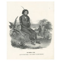 Antique Print of a Native of the Port of Carteret, Bismarck Archipelago